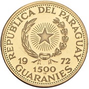 1500 Guaraníes Munich Olympics - Runner obverse image