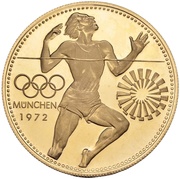 1500 Guaraníes Munich Olympics - Runner reverse image