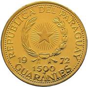 1500 Guaraníes Munich Olympics - Broad Jumper obverse image