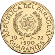 1500 Guaraníes Munich Olympics - Soccer obverse image