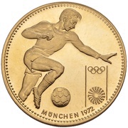1500 Guaraníes Munich Olympics - Soccer reverse image