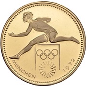 1500 Guaraníes Munich Olympics - Hurdler reverse image