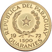 1500 Guaraníes Munich Olympics - High Jumper obverse image