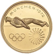 1500 Guaraníes Munich Olympics - High Jumper reverse image