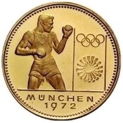 1500 Guaraníes Munich Olympics - Boxer reverse image