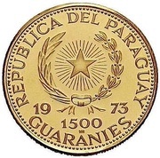 1500 Guaraníes Bernardino Caballero obverse image