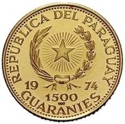 1500 Guaraníes John F. Kennedy obverse image