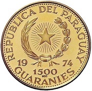 1500 Guaraníes Pope Paul VI obverse image