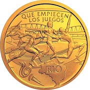 1500 Guaraníes Summer Olympics - Rio de Janario 2016, Paraguay, 2015 reverse image