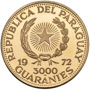 3000 Guaraníes Munich Olympics - Runner obverse image