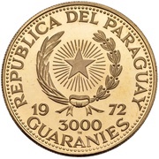 3000 Guaraníes Munich Olympics - High Jumper obverse image