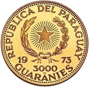 3000 Guaraníes Bernardino Caballero obverse image