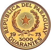 3000 Guaraníes Teotihucana Culture Sculpture obverse image