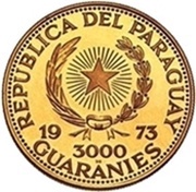 3000 Guaraníes Mixteca Culture Animal Sculpure obverse image