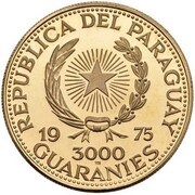 3000 Guaraníes Ruins of Humaitá obverse image