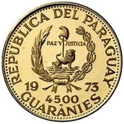 4500 Guaraníes Munich Olympics - Boxer obverse image