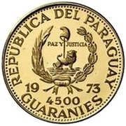 4500 Guaraníes Bernardino Caballero obverse image