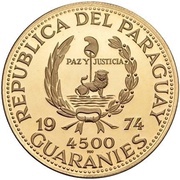 4500 Guaraníes Otto von Bismarck obverse image