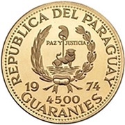 4500 Guaraníes Konrad Adenauer obverse image