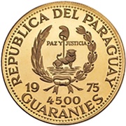 4500 Guaraníes Apollo 11 Mission obverse image