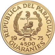 4500 Guaraníes Apollo 15 Mission obverse image