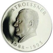10 000 Guaraníes 8th Term of President Stroessner, Paraguay, 1988 reverse image