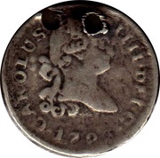 ¼ Real - Carlos IV arms obverse image