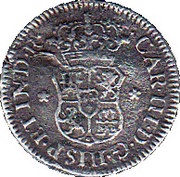½ Real - Carlos III arms obverse image