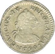 ½ Real - Carlos IV Numeral IV - Carlos III portrait obverse image