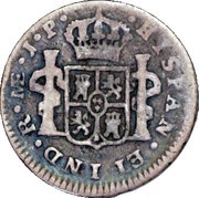 ½ Real - Fernando VII first type, Peru, 1808-1811 reverse image