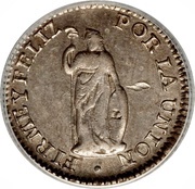 ½ Real, Peru, 1826-1856 reverse image