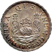 1 Real - Fernando VI Colonial Milled Coinage, Peru, 1752-1760 reverse image