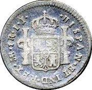 1 Real - Carlos IV Numeral IV - Carlos III portrait, Peru, 1789-1791 reverse image
