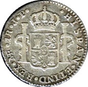 1 Real - Fernando VII Colonial Milled Coinage, Peru, 1808-1811 reverse image