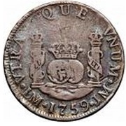 2 Reales - Fernando VI arms, Peru, 1752-1760 reverse image