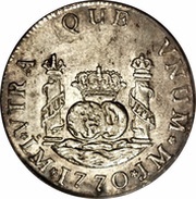 2 Reales - Carlos III arms, Peru, 1760-1772 reverse image