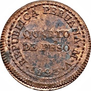 ¼ Peso Provisional Coinage reverse image