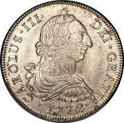 8 Reales - Carlos III Colonial Milled Coinage obverse image