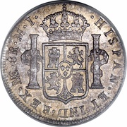 8 Reales - Carlos III Colonial Milled Coinage, Peru, 1785-1789 reverse image