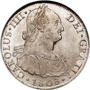 8 Reales - Carlos IV Numeral IIII obverse image