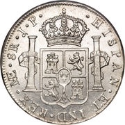 8 Reales - Fernando VII Colonial Milled Coinage, Peru, 1808-1811 reverse image
