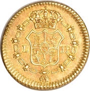 ½ Escudo - Fernando VII Colonial Milled Coinage, Peru, 1814-1821 reverse image