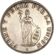 8 Reales, Peru, 1825-1857 reverse image