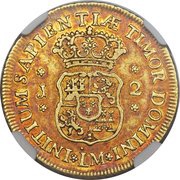 2 Escudos - Fernando VI, Peru, 1751-1753 reverse image