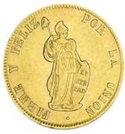 2 Escudos, Peru, 1828-1855 reverse image
