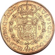 4 Escudos - Carlos IV Colonial Milled Coinage, Peru, 1791-1808 reverse image