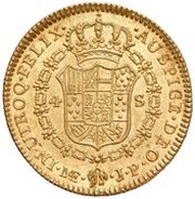 4 Escudos - Fernando VII Imaginary Bust reverse image