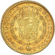 4 Escudos - Fernando VII Large Draped Bust, Peru, 1812 reverse image