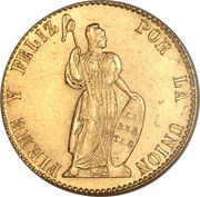 4 Escudos, Peru, 1828-1855 reverse image