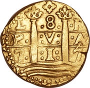 8 Escudos - Felipe V Colonial Cob Coinage, Peru, 1701-1747 reverse image